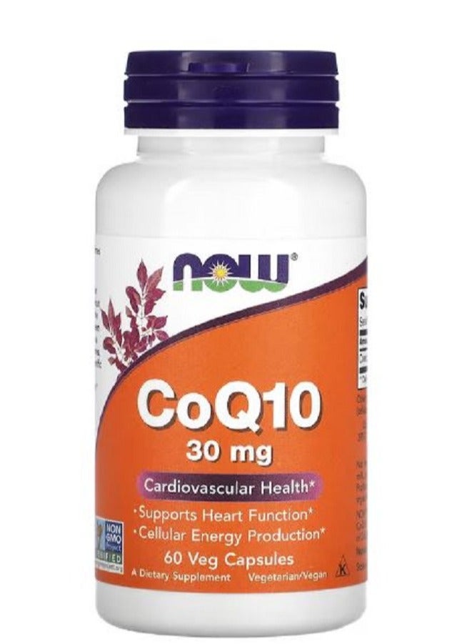 NOW CoQ10 30MG  60 VEG CAPSULES - Image 1