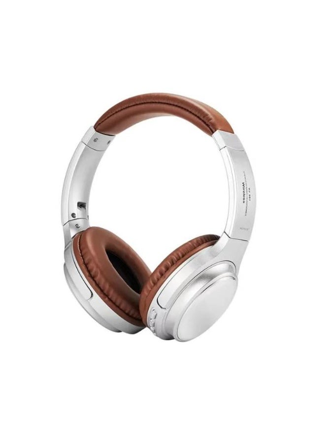 Silver Bluetooth Over-Ear Headphones – 20H Playtime Wireless Headset with Mic, Foldable Adjustable Lightweight HiFi Stereo for Cellphone/PC/Work/Travel/Home - Image 4