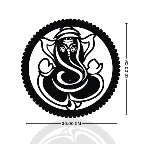 Laser Art Ganesha LED Backlit Wall Decor - Premium 30x30 cm MDF Wood Laser Cut Omkar Divine Sculpture for Home, Living Room, Pooja Mandir, and Office - Spiritual Wall Art & Night Lamp with Warm Glow Light - Image 2