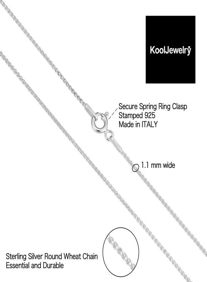 Kooljewelry Sterling Silver Round Wheat Chain Anklet (1.1 mm, 10 inch) - Image 3