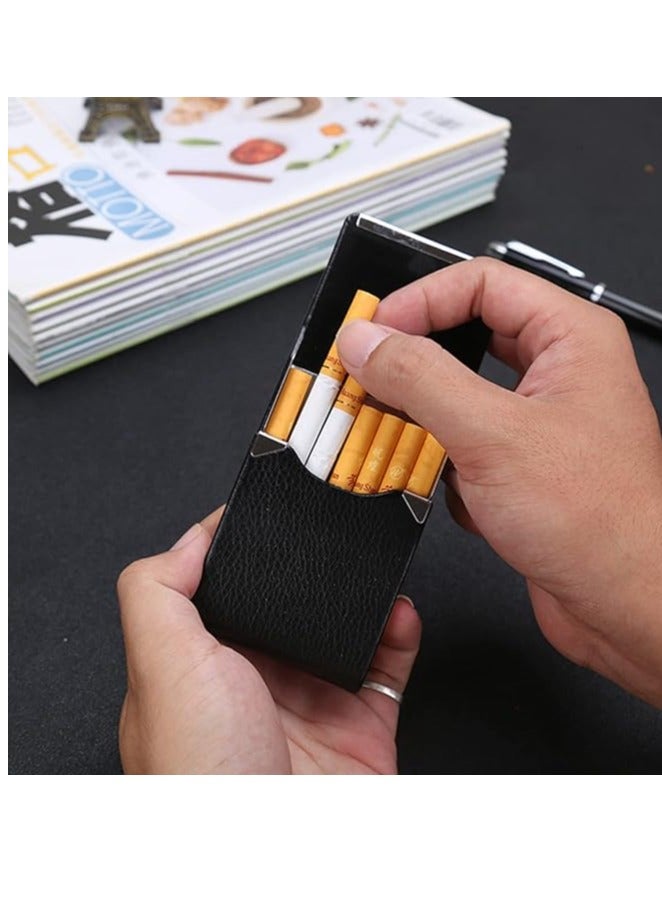 ECVV حافظة حامل بطاقات العمل ECVV، حامل بطاقات الاسم من الجلد الصناعي مع مشبك مغناطيسي منظم بطاقات العمل محفظة بطاقات العمل للرجال أو النساء، أسود - Image 3