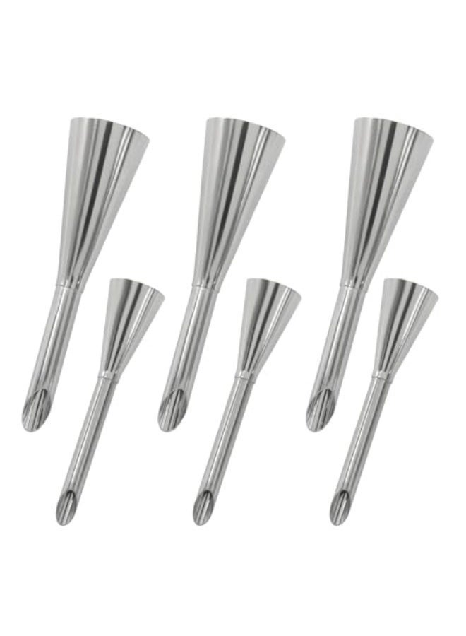 jaexest 6Pcs Cream Icing Piping Nozzle Tips, 2 Sizes Stainless Steel Long Cream Puff Nozzle Decor Pastry Piping Decorating Tools for Cupcakes Filling Donuts Home Desserts - Image 1