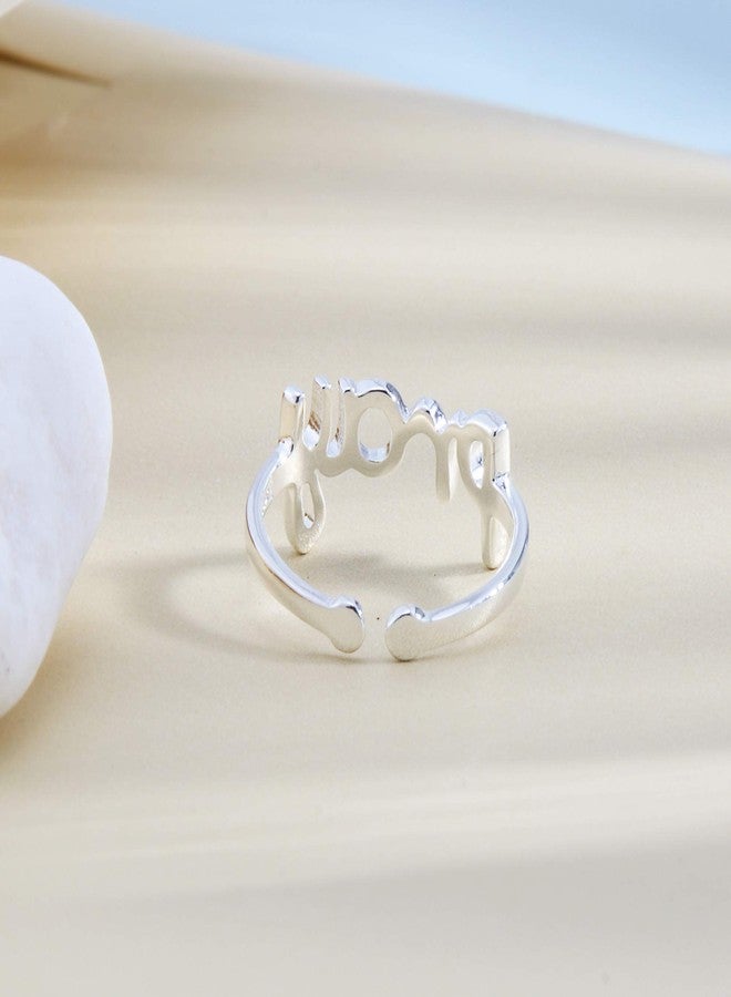Helen de Lete Fashion English Letter Pray Sterling Silver Open Ring for Women - Image 5
