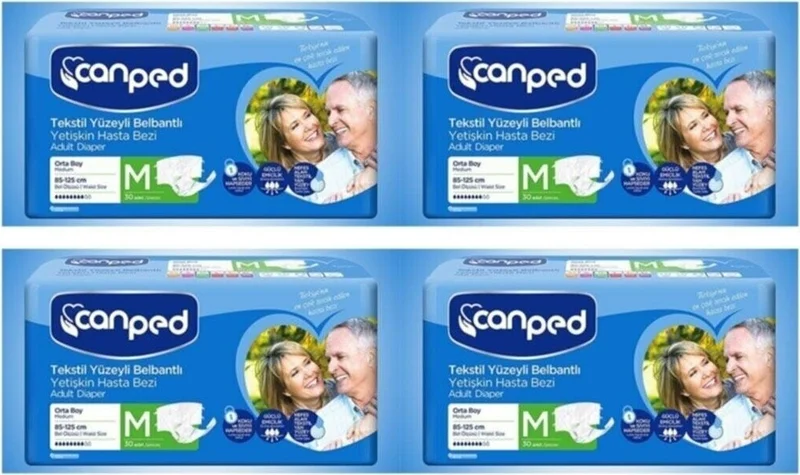 كانبد  Waistband Textile Surface Patient Diaper Medium 4 Pack of 30