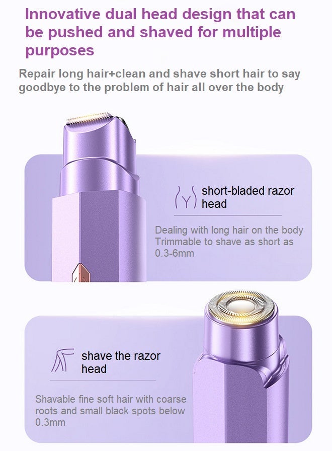 VTT New dual head hair removal device, women's electric shaver, rechargeable hair removal device, suitable for private areas of the body (purple) - Image 5