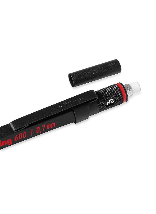 Rotring 600 Mechanical Pencil 0.7 Mm Fullmetal Body Black  - Image 4