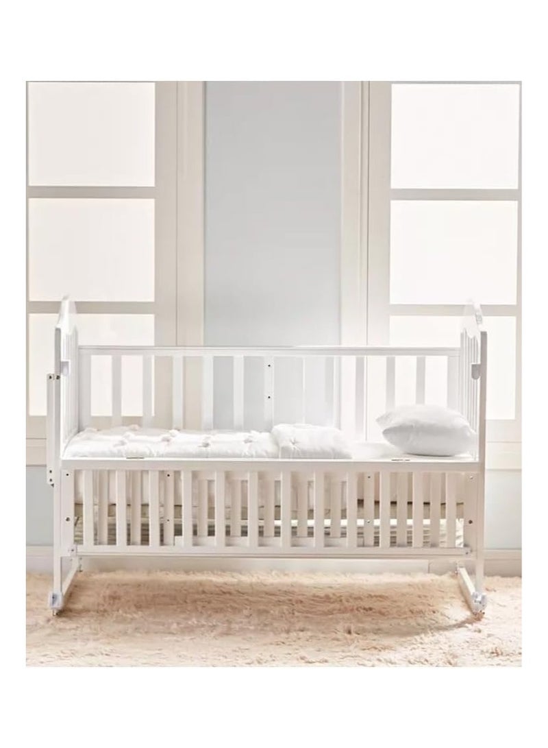 أورز سرير أطفال خشبي بتصميم أنيق بعجلات مع ناموسية خشب عالي الجودة لعمر 0-6  سنوات 120x60سم - Image 4