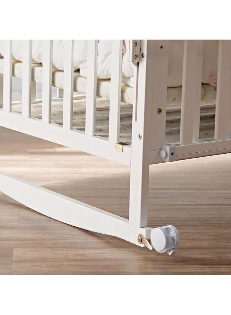 أورز سرير أطفال خشبي بتصميم أنيق بعجلات مع ناموسية خشب عالي الجودة لعمر 0-6  سنوات 120x60سم - Image 5