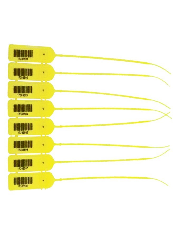 CAROUSELCHECKS Yellow Pull-Tight Barcode Security Seals 8'', 100 Seals - Image 1