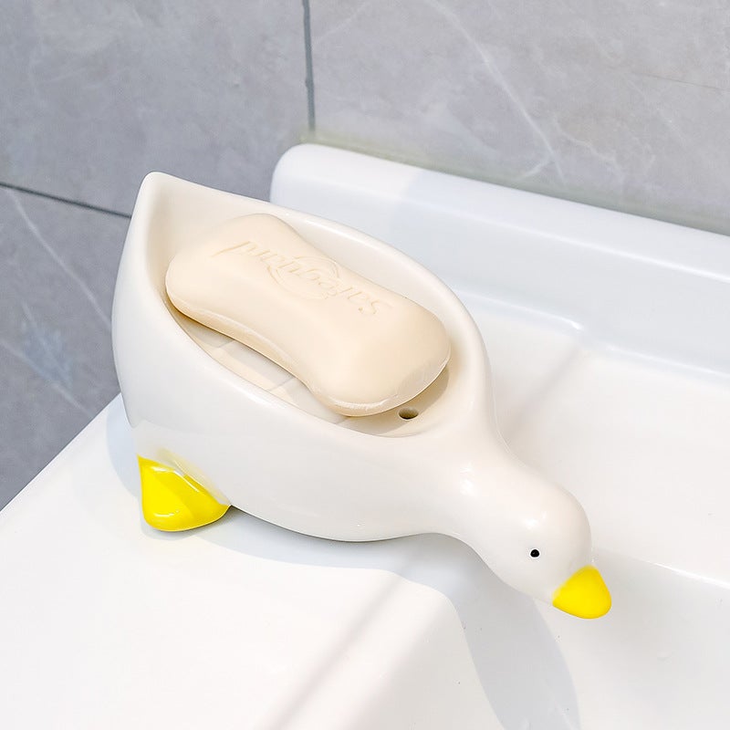 Cute Duck Ceramic Soap Dish - Image 1