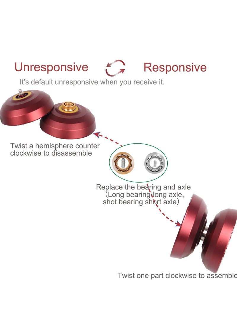 Professional Unresponsive Yoyo with Durable Aluminum Design Yoyo Glove and 5 Strings Ideal for Beginners and All Ages - Image 3