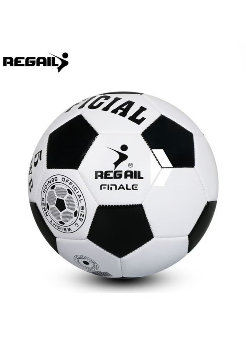 REGAIL كرة القدم الرسمية مقاس 5 من الجلد الصناعي على شكل نجمة - كرة تدريب كرة قدم عالية الجودة - كرة رياضية احترافية للمنافسة  - Image 1