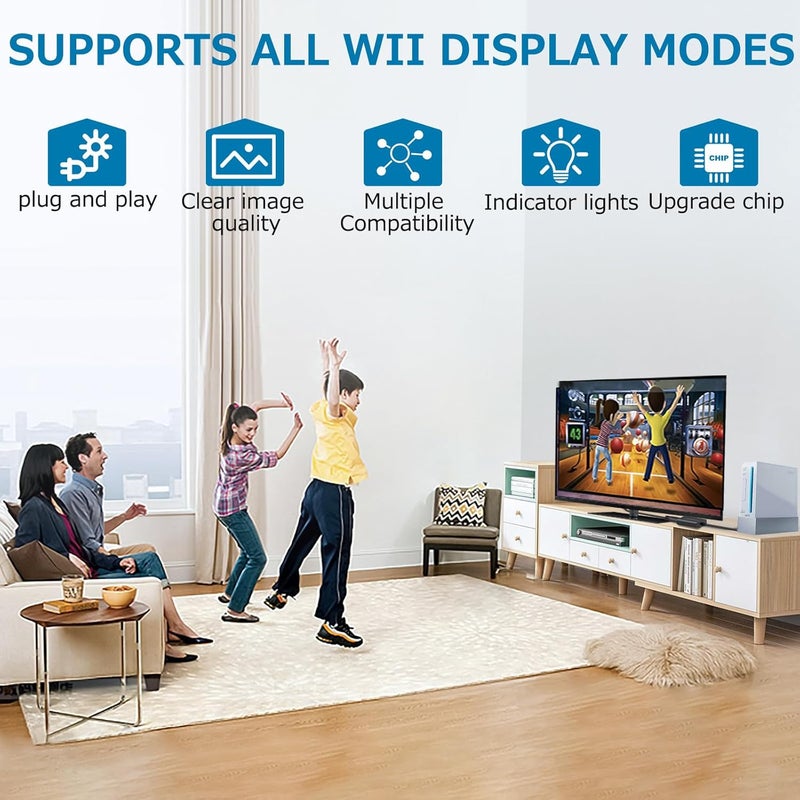 أوتو يوتيليت محول AUTOUTLET Wii إلى HDMI، محول Wii إلى HDMI مع مخرج صوت وفيديو 3.5 مم، Wii2HDMI يدعم جميع أوضاع العرض 720/1080P لجهاز نينتندو - Image 5