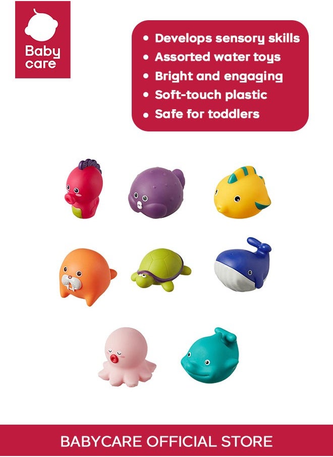 Babycare Baby Bath Toy Set Multicolor - 8 Pcs  - Image 1