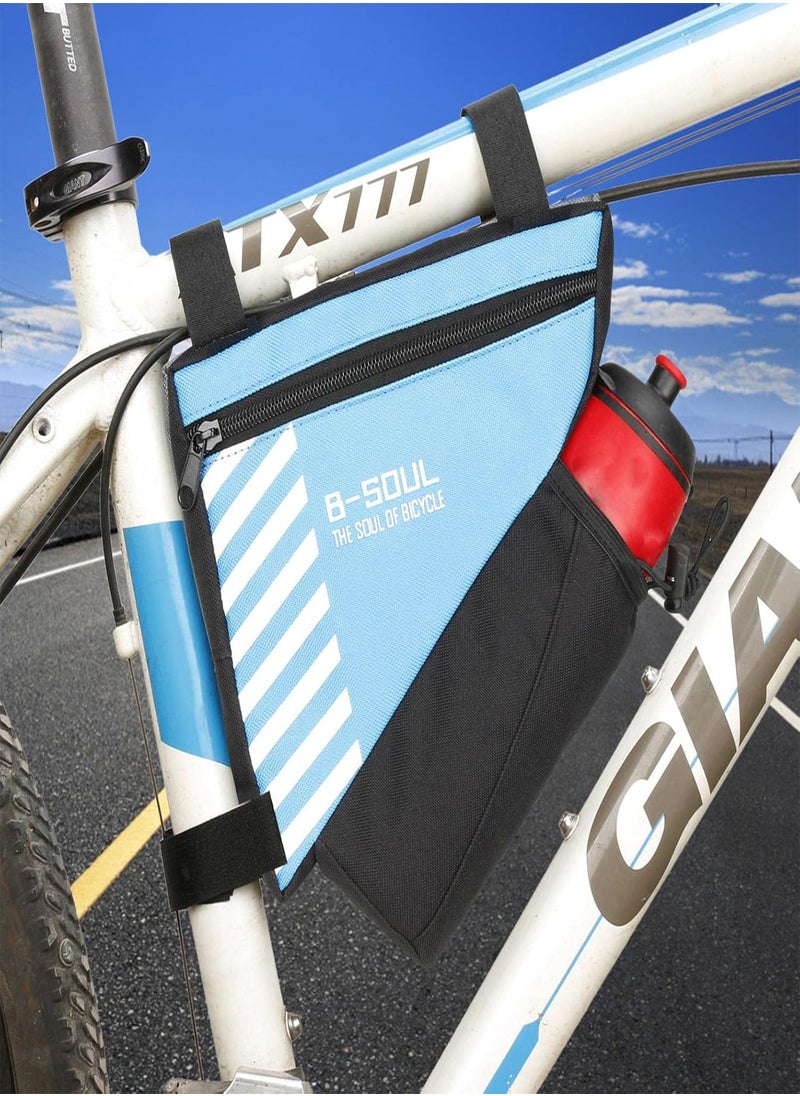 GGOOT - Bike Frame Pack | Bicycle Triangle Bag with Water Bottle Pouch,Waterproof Bike Bags Under Seat Pack for Mountain Road Bike Saddle Bag Bicycles Storage Bag - Image 1