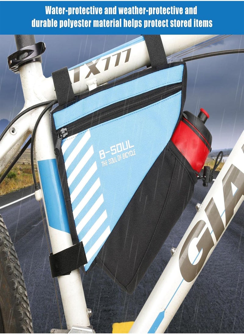 GGOOT - Bike Frame Pack | Bicycle Triangle Bag with Water Bottle Pouch,Waterproof Bike Bags Under Seat Pack for Mountain Road Bike Saddle Bag Bicycles Storage Bag - Image 1