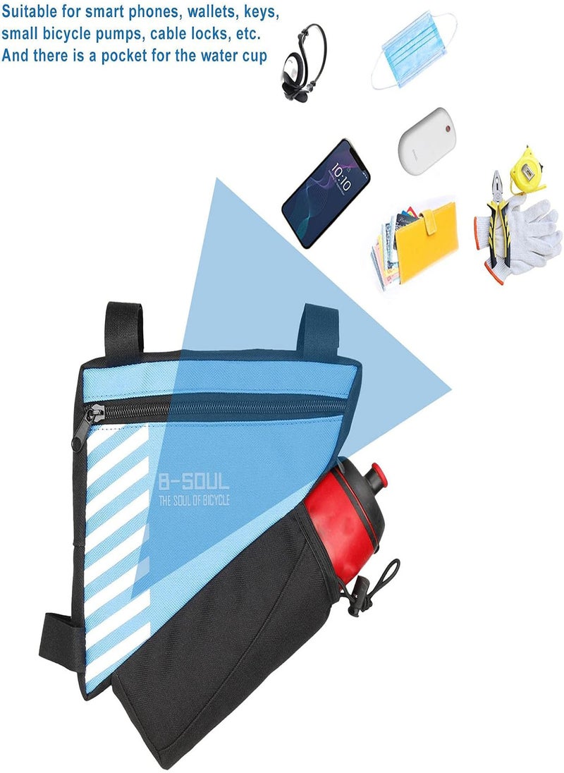 GGOOT - Bike Frame Pack | Bicycle Triangle Bag with Water Bottle Pouch,Waterproof Bike Bags Under Seat Pack for Mountain Road Bike Saddle Bag Bicycles Storage Bag - Image 1