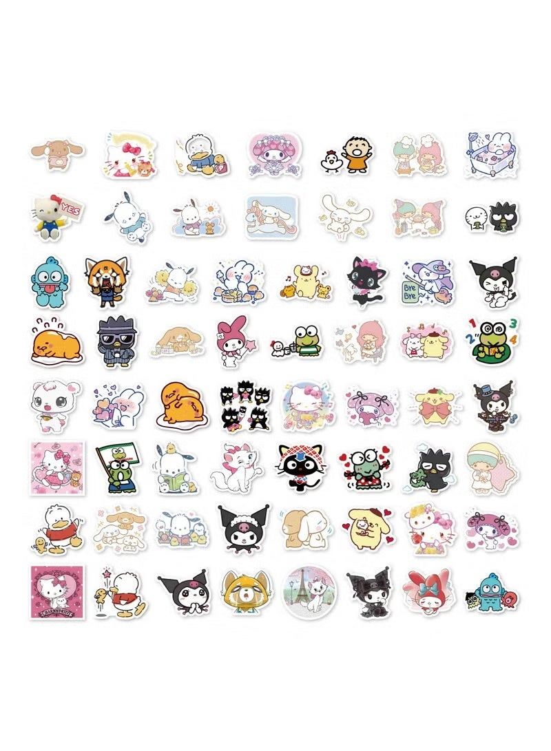 Webefun 100 Pcs Sanrio Stickers Cute Anime Cartoon Vinyl Aesthetic Sticker Laptop Skateboard Luggage Computer Water Bottle Graffiti Sticker Packs for Kids Teens Girls Adults - Image 2