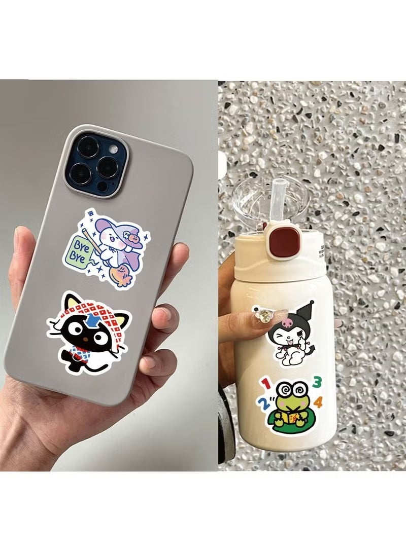 Webefun 100 Pcs Sanrio Stickers Cute Anime Cartoon Vinyl Aesthetic Sticker Laptop Skateboard Luggage Computer Water Bottle Graffiti Sticker Packs for Kids Teens Girls Adults - Image 4