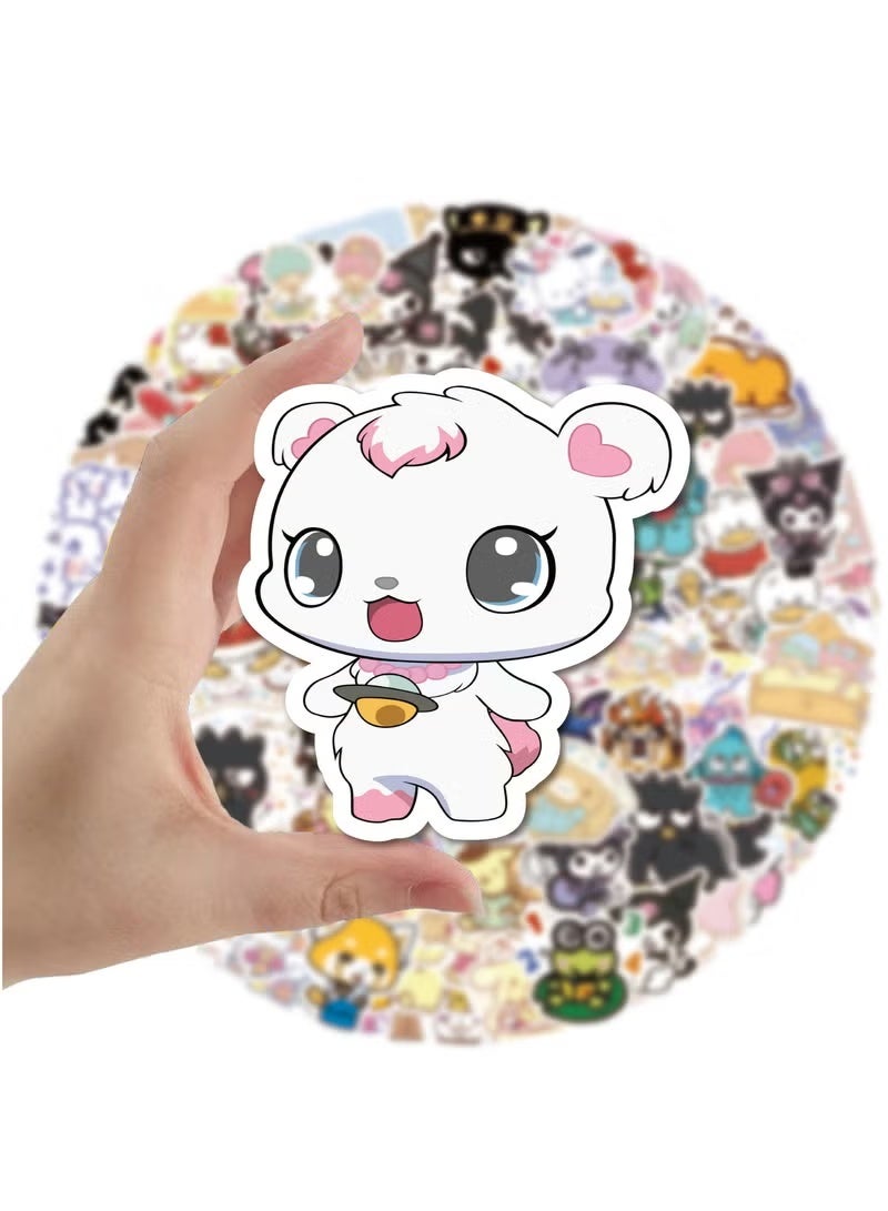 Webefun 100 Pcs Sanrio Stickers Cute Anime Cartoon Vinyl Aesthetic Sticker Laptop Skateboard Luggage Computer Water Bottle Graffiti Sticker Packs for Kids Teens Girls Adults - Image 3
