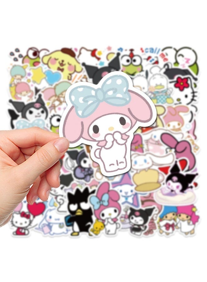 Webefun 100 Pcs Sanrio Stickers Cute Anime Cartoon Vinyl Aesthetic Sticker Laptop Skateboard Luggage Computer Water Bottle Graffiti Sticker Packs for Kids Teens Girls Adults - Image 5