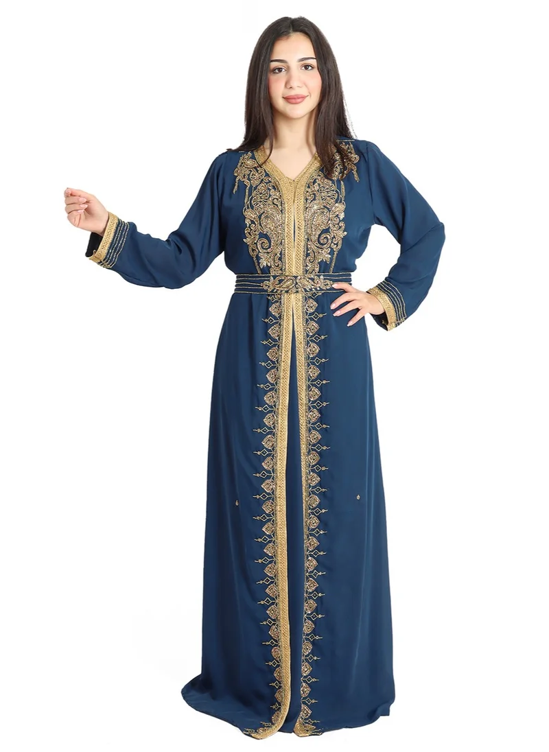 اكسا قفطان فخم كرستال IKW1110 ازرق