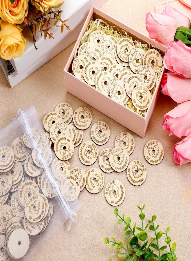 Colingmill 120 Pcs Token of Appreciation Coins Appreciation Tokens Bulk Wooden Kindness Coins Thank You Tokens for Student Awards School Supplies Kids Behavior Employee Nurse Coworker(Hollow Love) - Image 3