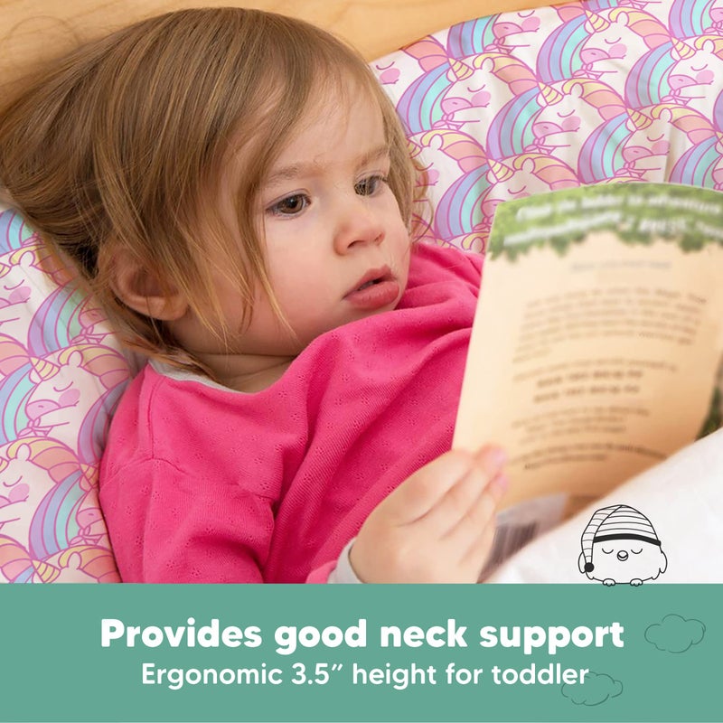 KeaBabies Toddler Pillow with Pillowcase - 13x18 My Little Dreamy Kids Travel Bed Pillows for Sleeping, Organic Cotton Small Pillowcase, Soft & Breathable, Machine Washable, Toddlers 2-5 years old (Unicorn) - Image 5