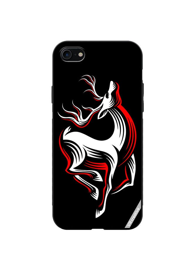 VR CREATIVE Protective Case Cover For Apple iPhone SE (2022) Deer On A Black Design Multicolour - Image 1