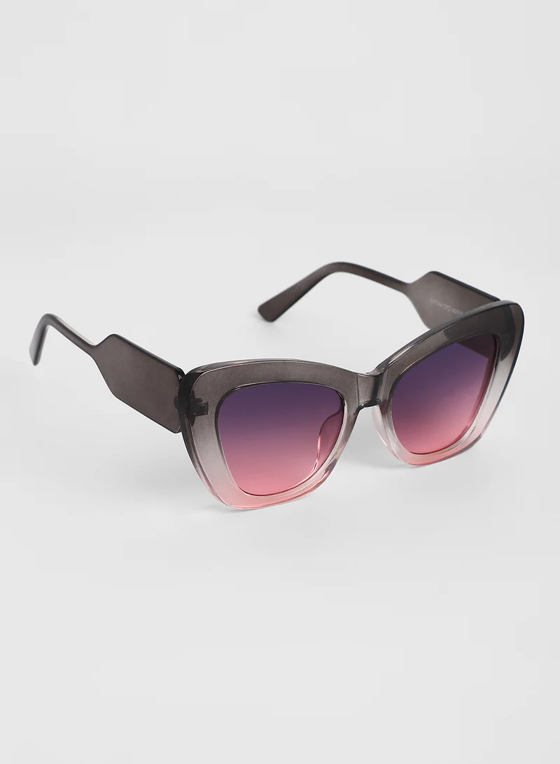 صوص هاوت Haute Sauce Women's The City Cateye Sunglasses For Casual Wear | One-Size | Charcoal Black Polycarbonate Frame | Midnight Black Polarized Lens | Full Rim | Eyewear For Woman & Girls