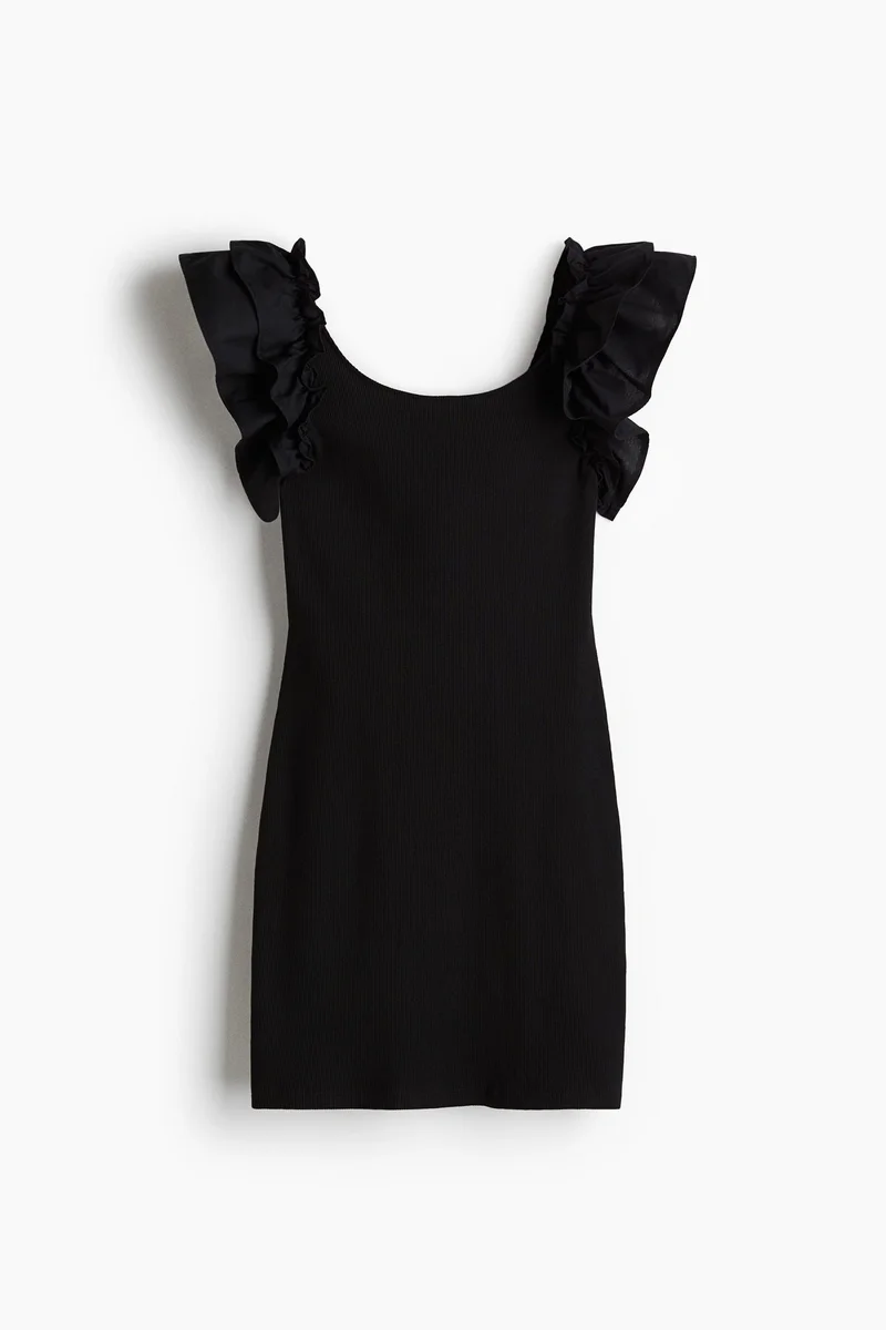 اتش اند ام Frill-trimmed jersey dress