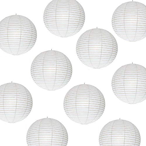 SHB Paper Lamp Lantern Shade for Decoration Home Office Room Party Gardern (12 Inch; White) 10 Pieces (Multi) - Image 4