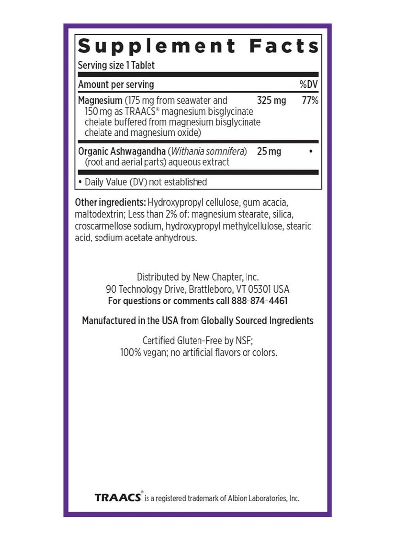 New Chapter Magnesium Dietary Supplement 30 Vegan Tablets - Image 3