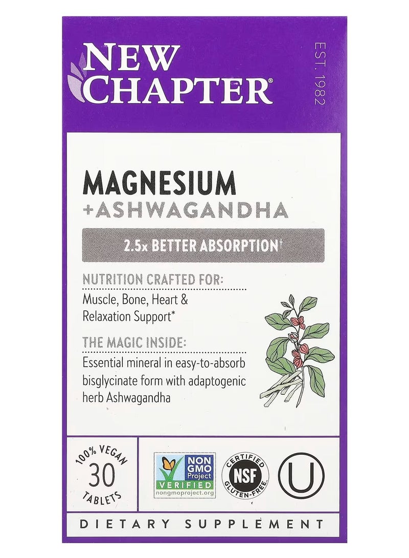 New Chapter Magnesium Dietary Supplement 30 Vegan Tablets - Image 2