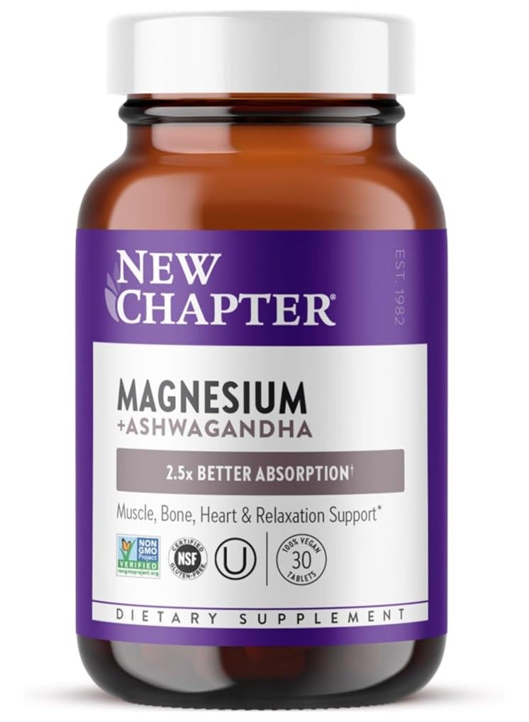 New Chapter Magnesium Dietary Supplement 30 Vegan Tablets - Image 1