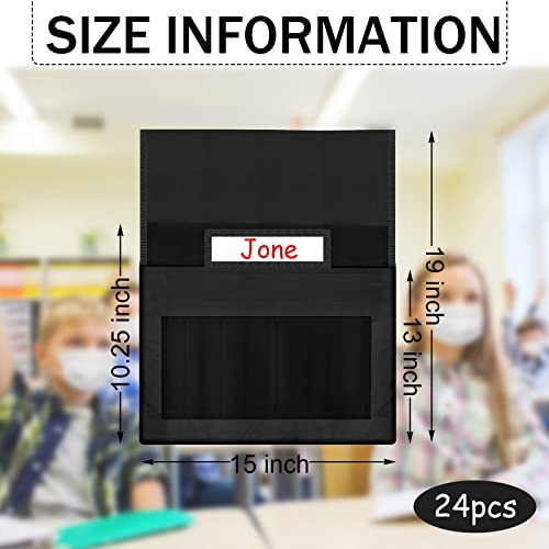 Shappy 24 Pcs Classroom Chair Pockets Bulk with 6 Storage Compartments 155 x 185 Seat Storage Organizer for K2 Students Durable 600d Oxford Cloth Pockets for School Supplies - Image 3