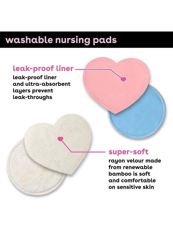 Bamboobies Nursing Pads, Ultra-Soft Velour, Reusable, Washable & Leak-Proof, 6 Ultra-Thin and 2 Overnight Pads for Breastfeeding - Image 2