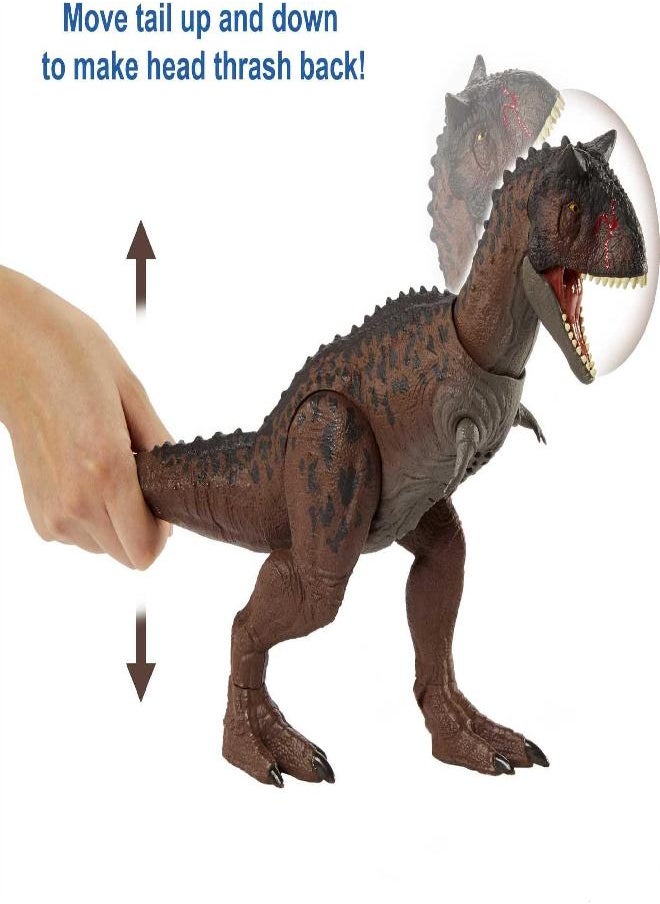 Jurassic World Toys - Jurassic World Camp Cretaceous Control ‘N Conquer Carnotaurus Toro Dinosaur Action Figure with Attack Feature, Sounds and Accessories, Large Toy Gift - Image 1