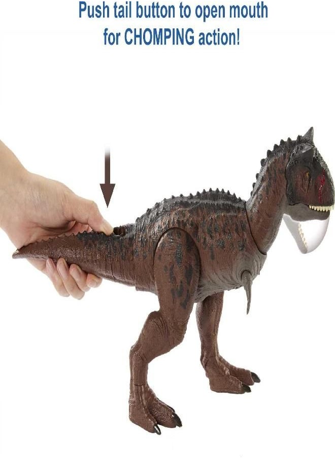 Jurassic World Toys - Jurassic World Camp Cretaceous Control ‘N Conquer Carnotaurus Toro Dinosaur Action Figure with Attack Feature, Sounds and Accessories, Large Toy Gift - Image 1