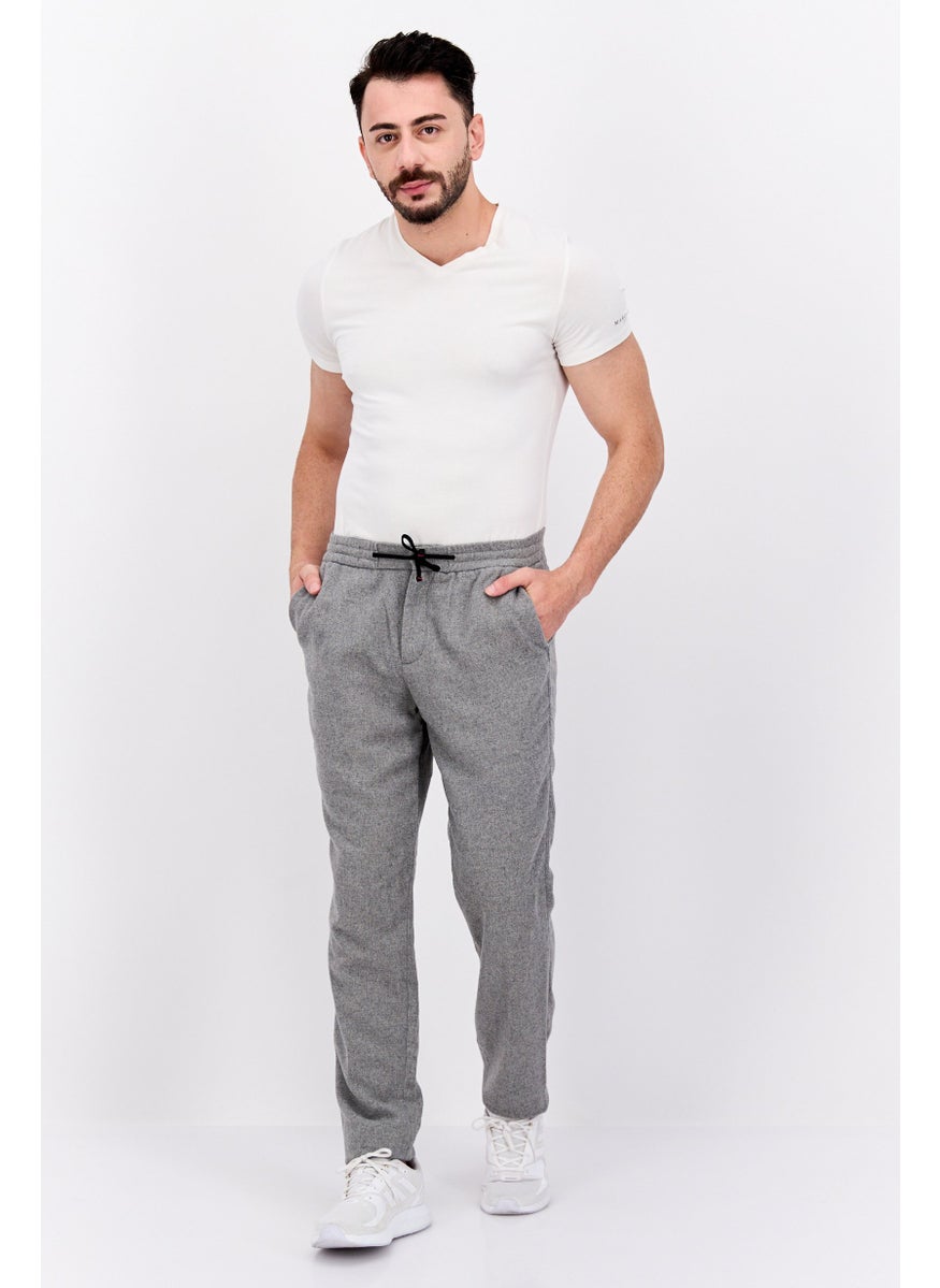 Scotch & Soda Men Regular Fit Solid Jogger Pants, Grey  - Image 2