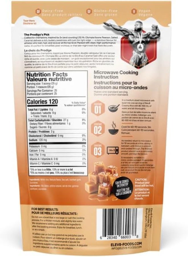 ELEV8 Creamy Rice High Protein Salted Caramel 868g High Carb Protein Rice Cream - Image 2