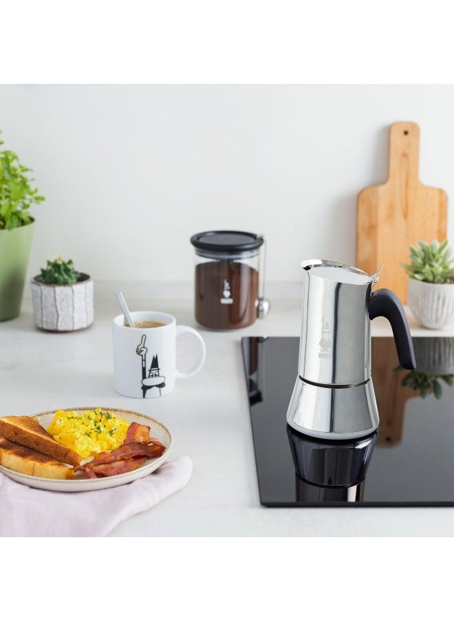 BIALeTTI - New Venus Induction Stovetop Coffee Maker Suitable For All Types of Hobs Stainless Steel 10 Cups 15.5 Oz Aluminum Silver - Image 1