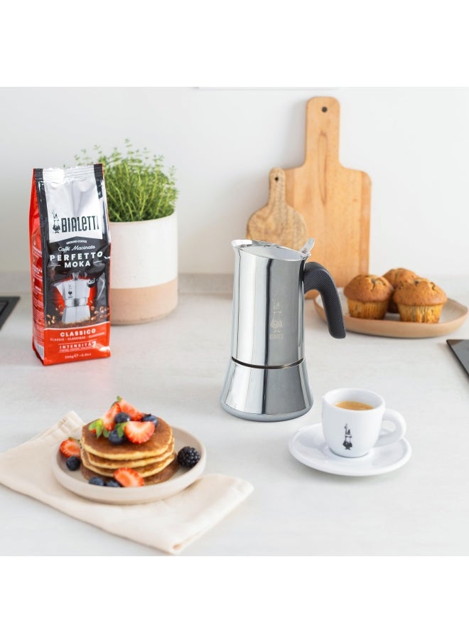 BIALeTTI - New Venus Induction Stovetop Coffee Maker Suitable For All Types of Hobs Stainless Steel 10 Cups 15.5 Oz Aluminum Silver - Image 1