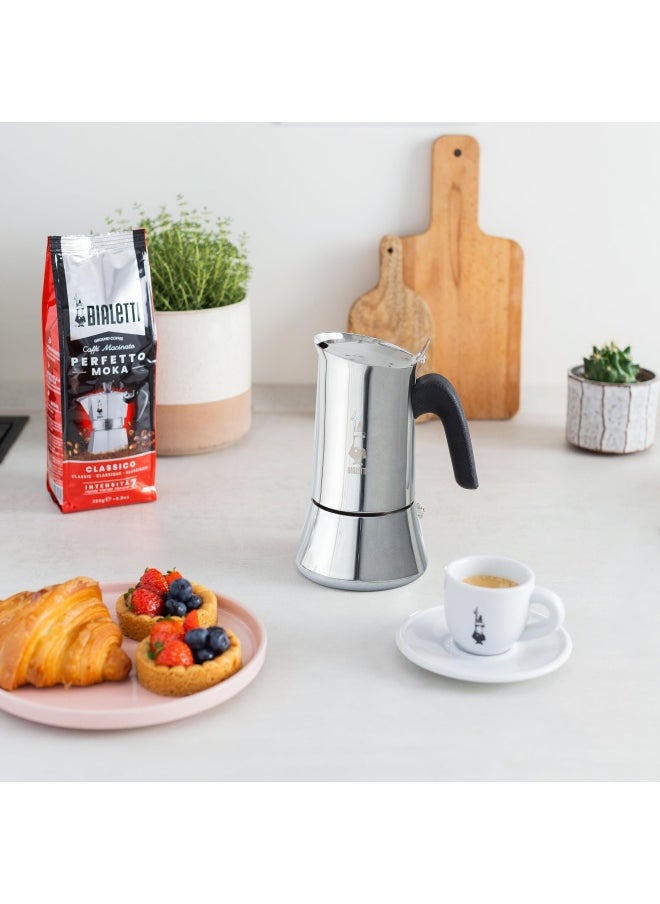 BIALeTTI - New Venus Induction Stovetop Coffee Maker Suitable For All Types of Hobs Stainless Steel 10 Cups 15.5 Oz Aluminum Silver - Image 1