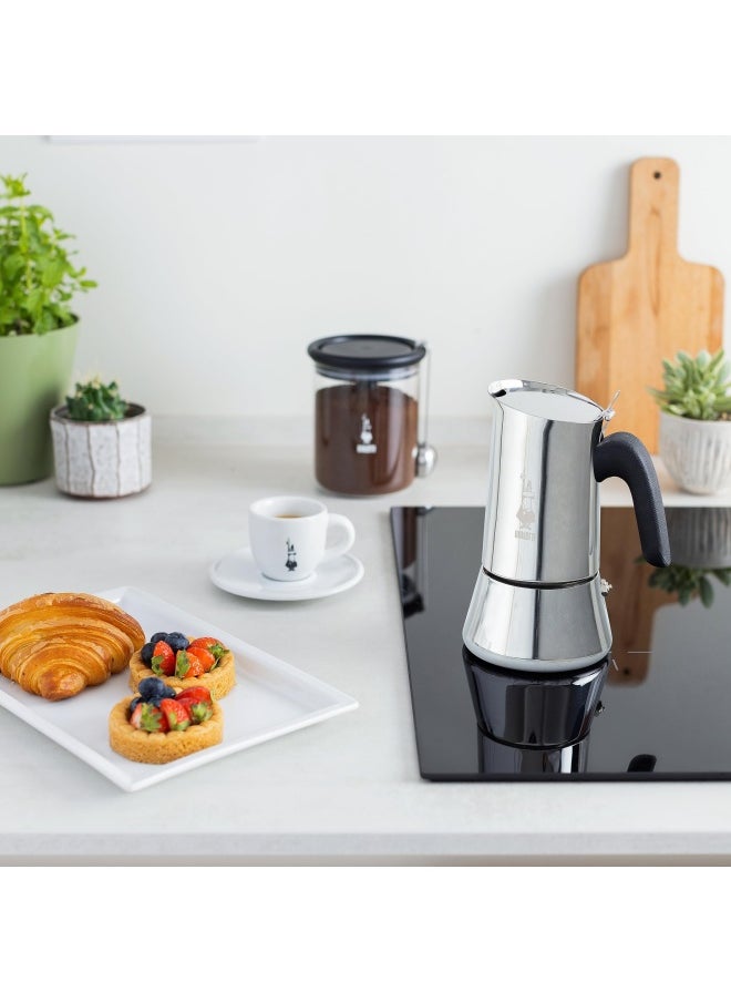 BIALeTTI - New Venus Induction Stovetop Coffee Maker Suitable For All Types of Hobs Stainless Steel 10 Cups 15.5 Oz Aluminum Silver - Image 1