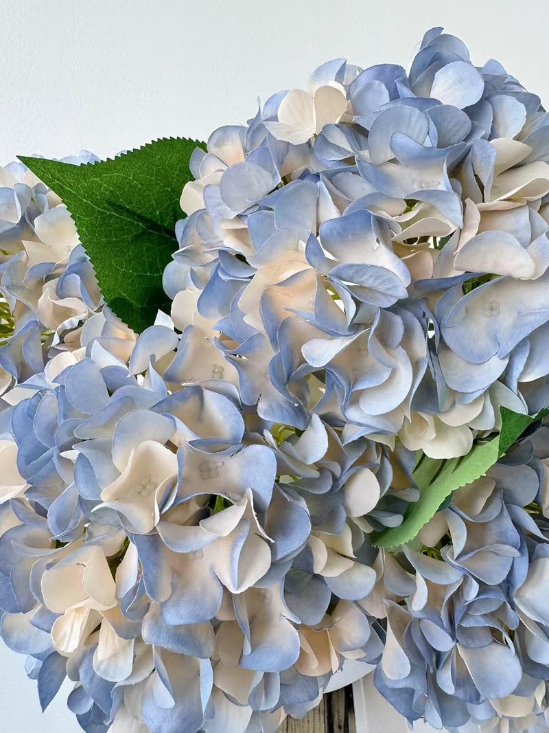 ZYTUYO 5 Pcs Dusty Blue Silk Hydrangeas Artificial Flower Boho Dried Touch 20'' Faux Hydrangeas for Indoor Home Decor Kitchen Living Room Outdoor Porch Wedding Flower Arrangement - Image 5
