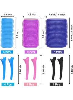 Premify 30 Pieces Hair Rollers Set, 18  Pieces Self Grip Holding Hair Rollers Curlers 20 Mm, 31 Mm, 48 Mm & 12  Pieces Duckbill Sectioning Clips For Salon Barber Hairdressing Hair Styling, Hair Roller  - Image 2