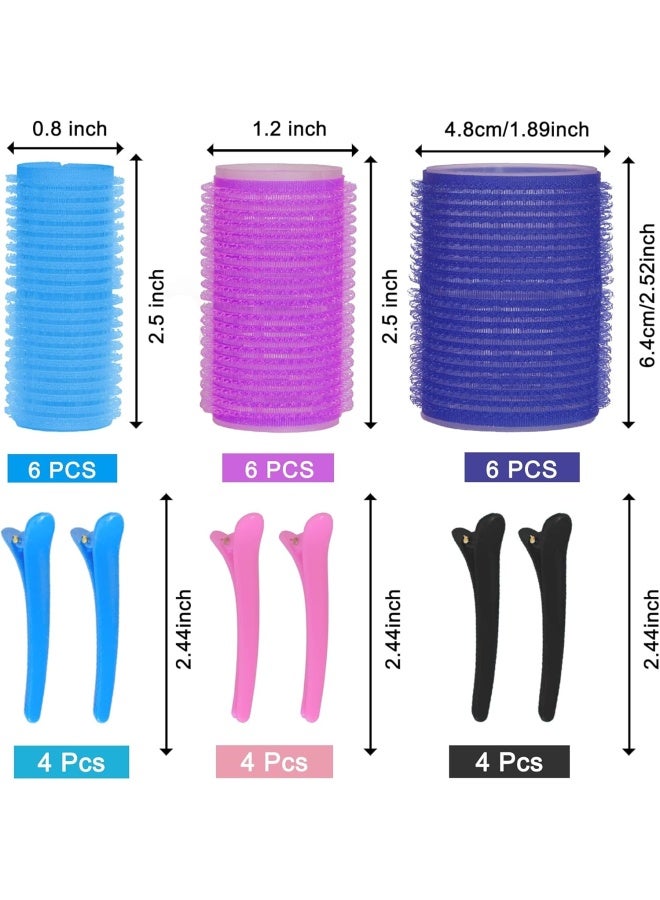 Premify 30 Pieces Hair Rollers Set, 18  Pieces Self Grip Holding Hair Rollers Curlers 20 Mm, 31 Mm, 48 Mm & 12  Pieces Duckbill Sectioning Clips For Salon Barber Hairdressing Hair Styling, Hair Roller  - Image 2