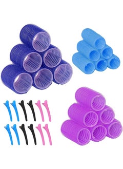 Premify 30 Pieces Hair Rollers Set, 18  Pieces Self Grip Holding Hair Rollers Curlers 20 Mm, 31 Mm, 48 Mm & 12  Pieces Duckbill Sectioning Clips For Salon Barber Hairdressing Hair Styling, Hair Roller  - Image 1