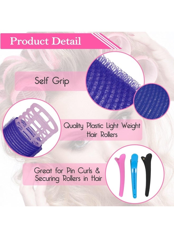 Premify 30 Pieces Hair Rollers Set, 18  Pieces Self Grip Holding Hair Rollers Curlers 20 Mm, 31 Mm, 48 Mm & 12  Pieces Duckbill Sectioning Clips For Salon Barber Hairdressing Hair Styling, Hair Roller  - Image 4